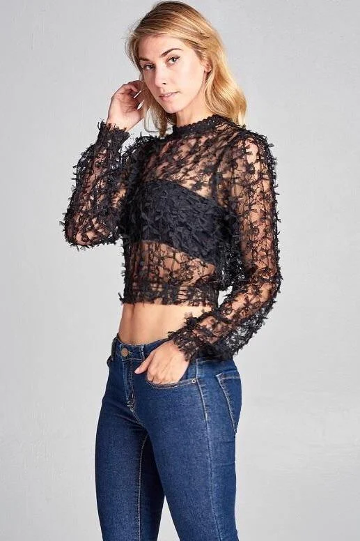 Adana, Long sleeve lace top