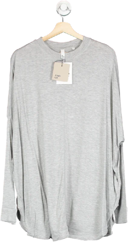 AND/OR Grey Orla Long Sleeve Top UK 16