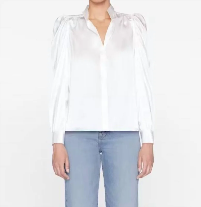 Gillian Long Sleeve Top In Off White