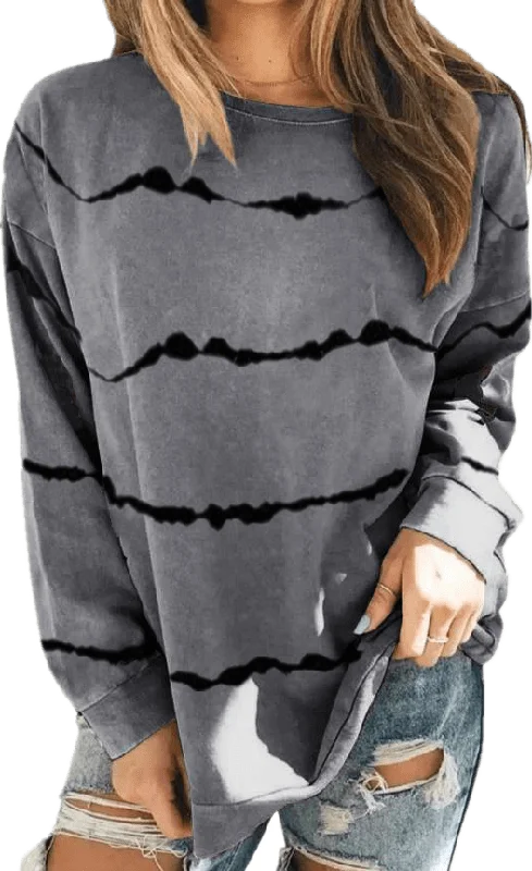 Haute Edition Tie Dye Stripe Long Sleeve Tee 