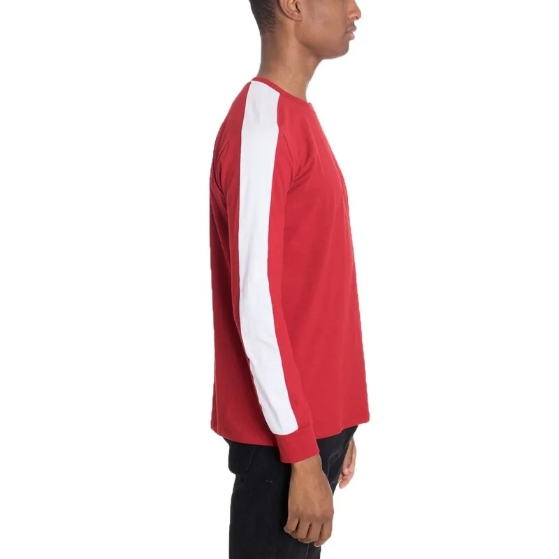 Side Stripe Long Sleeve Red/White